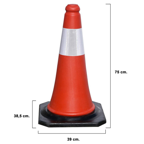 CONO SEÑALIZACION MAURER B/GOMA 75 cm.