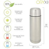 TERMO LIQUIDOS ORYX ACERO 0,75L. ANTI GOTEO