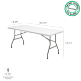 MESA PLEGABLE PLAST. PICNIC 180X74X74