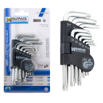 JGO. LLAVES TORX MAURER L 9 pz. CORTO INV.