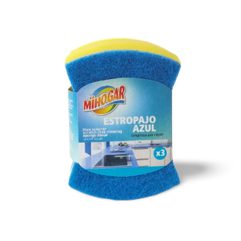 ESTROPAJO AZUL MIHOGAR (Pack-3)