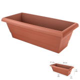 JARDINERA PLASTICO MARRON SATURNIA 49X21CM