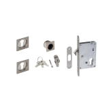 KIT PUERTA CORRED. CILINDRO NIQUEL CUADRADO
