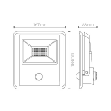 PROYECTOR LED LDV 50W C/SENSOR 6000K NEGRO